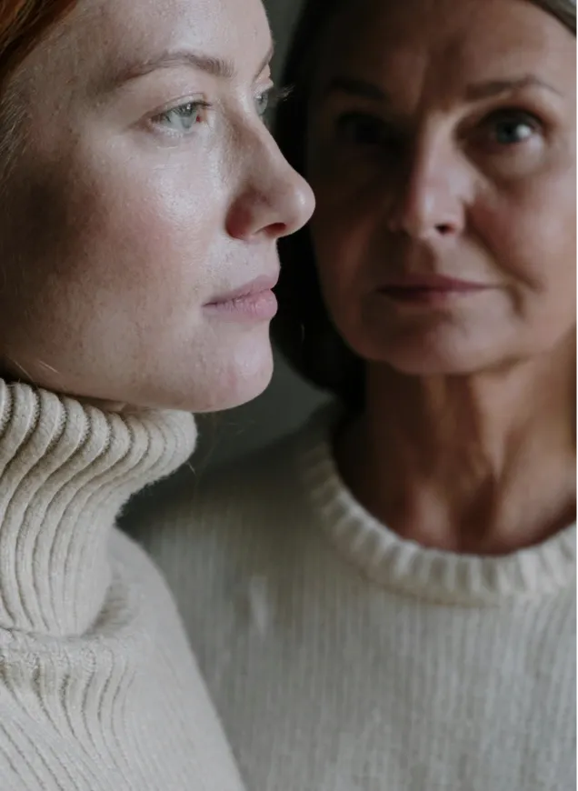 Woman looking at hot air balloon