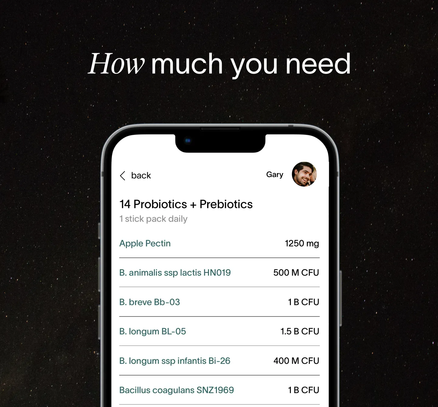 Supplement Recommendations Mobile App Interface 3