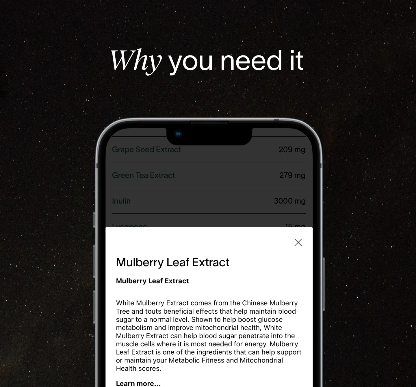 Supplement Recommendations Mobile App Interface 1