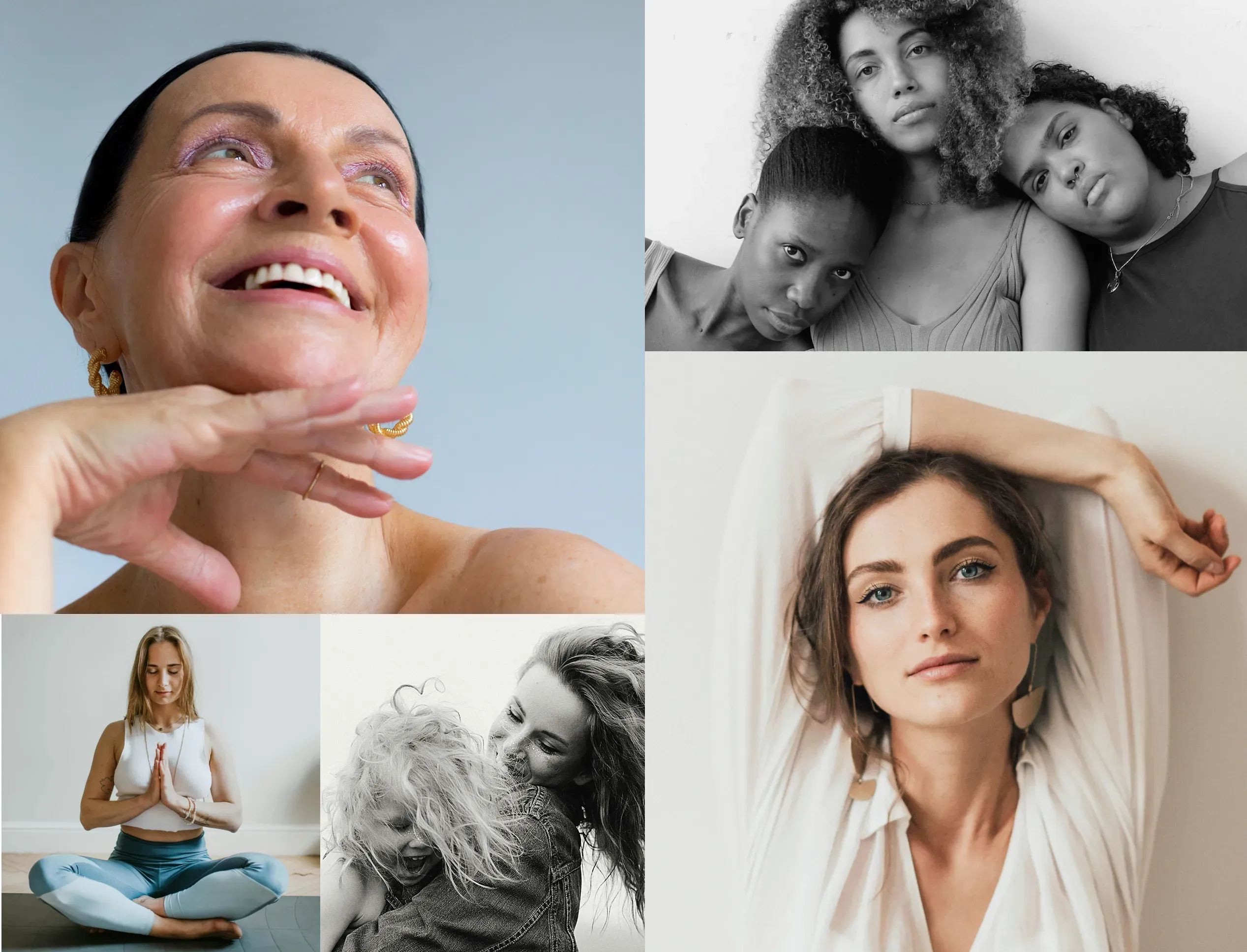 Woman with hand on chin