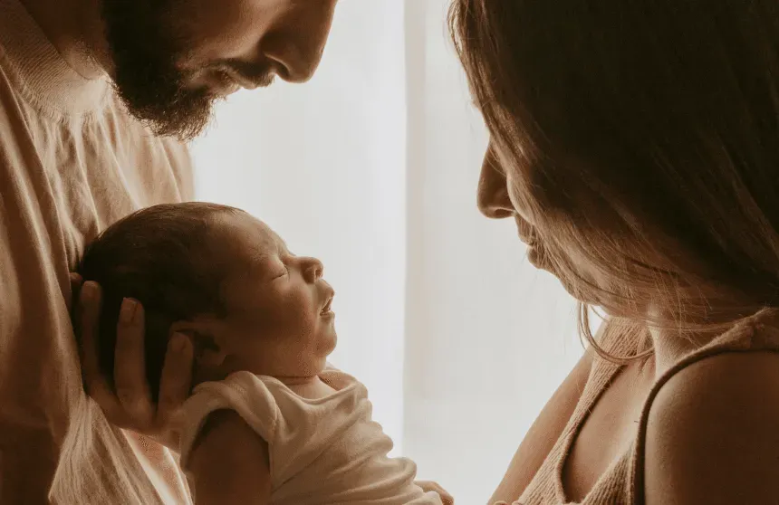 Family with newborn